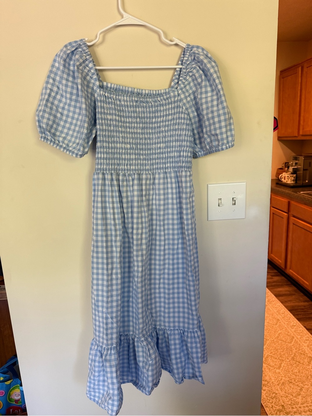 Blue Gingham Smocked Dress